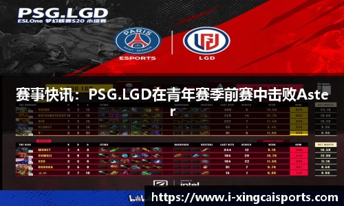 赛事快讯：PSG.LGD在青年赛季前赛中击败Aster