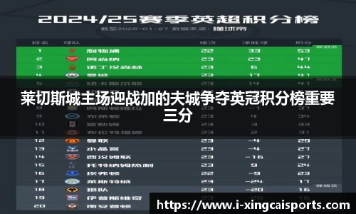 莱切斯城主场迎战加的夫城争夺英冠积分榜重要三分